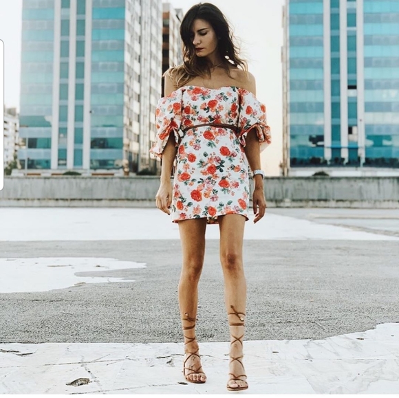 floral print dress zara
